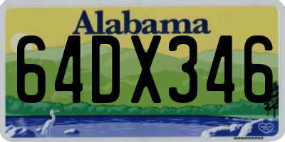AL license plate 64DX346