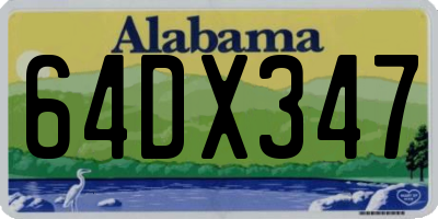AL license plate 64DX347