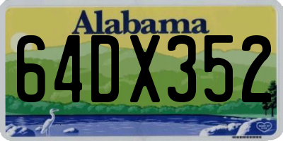 AL license plate 64DX352