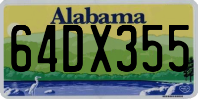 AL license plate 64DX355
