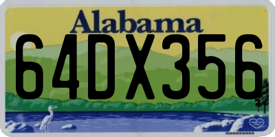 AL license plate 64DX356