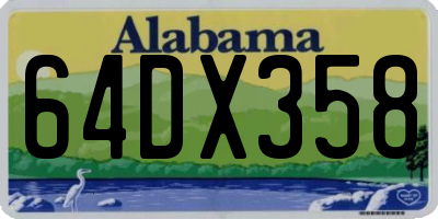 AL license plate 64DX358