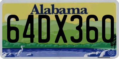 AL license plate 64DX360