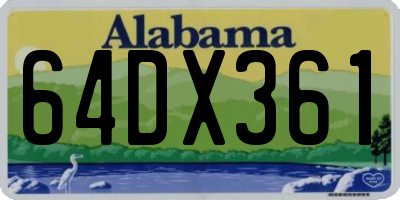 AL license plate 64DX361