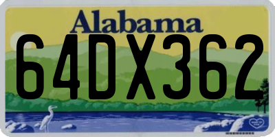 AL license plate 64DX362