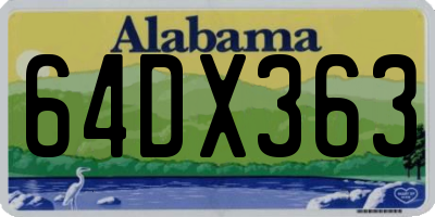 AL license plate 64DX363