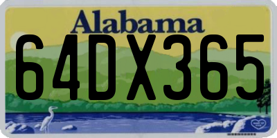 AL license plate 64DX365