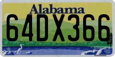 AL license plate 64DX366