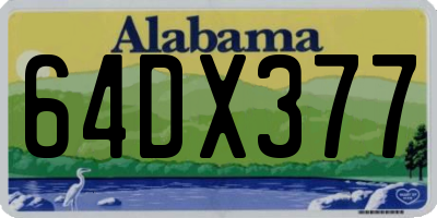 AL license plate 64DX377
