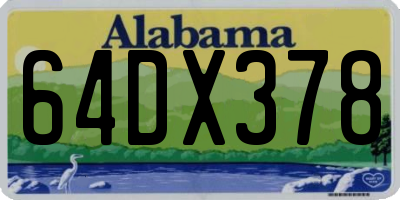 AL license plate 64DX378