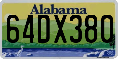 AL license plate 64DX380