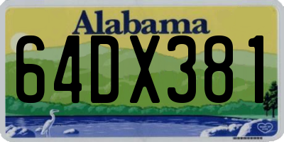 AL license plate 64DX381