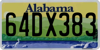 AL license plate 64DX383