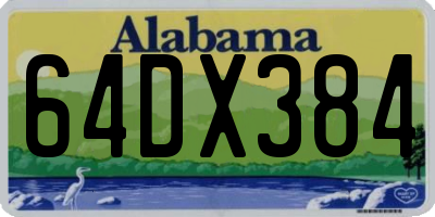 AL license plate 64DX384