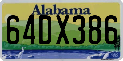 AL license plate 64DX386