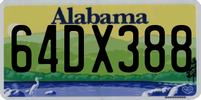 AL license plate 64DX388