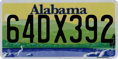AL license plate 64DX392