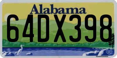 AL license plate 64DX398