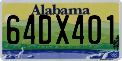 AL license plate 64DX401