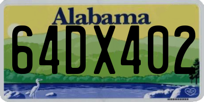 AL license plate 64DX402