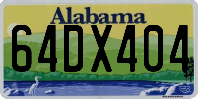 AL license plate 64DX404