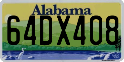 AL license plate 64DX408