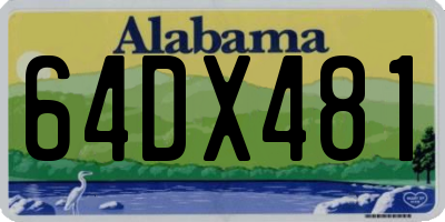 AL license plate 64DX481