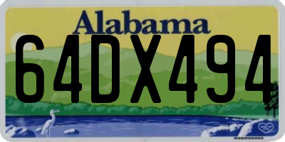 AL license plate 64DX494
