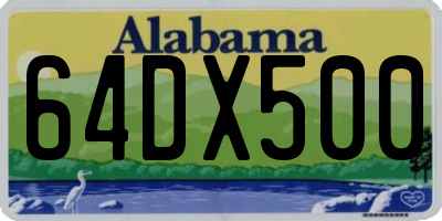 AL license plate 64DX500