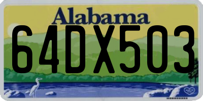 AL license plate 64DX503