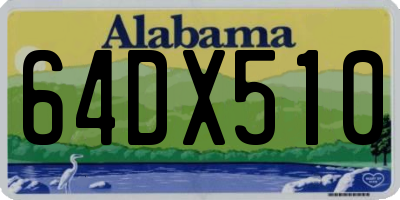 AL license plate 64DX510