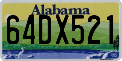 AL license plate 64DX521