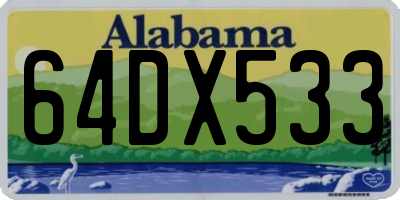 AL license plate 64DX533