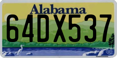 AL license plate 64DX537