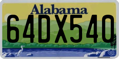 AL license plate 64DX540