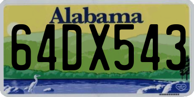 AL license plate 64DX543