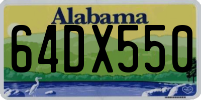 AL license plate 64DX550