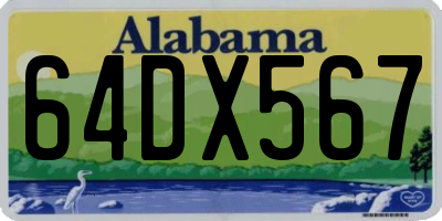 AL license plate 64DX567