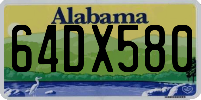 AL license plate 64DX580