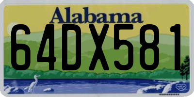 AL license plate 64DX581