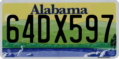 AL license plate 64DX597