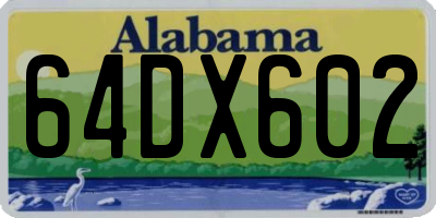 AL license plate 64DX602