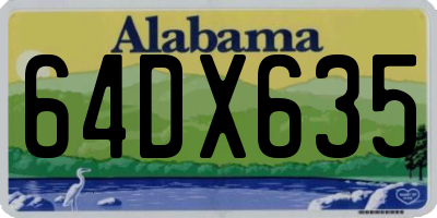 AL license plate 64DX635