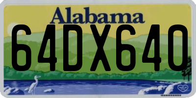 AL license plate 64DX640