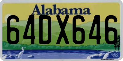 AL license plate 64DX646