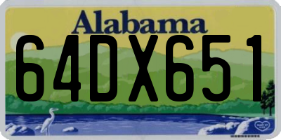 AL license plate 64DX651