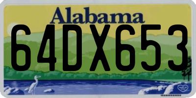 AL license plate 64DX653
