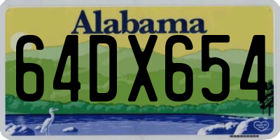 AL license plate 64DX654