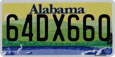 AL license plate 64DX660