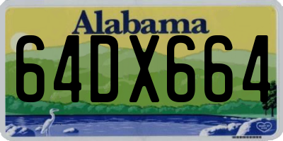 AL license plate 64DX664